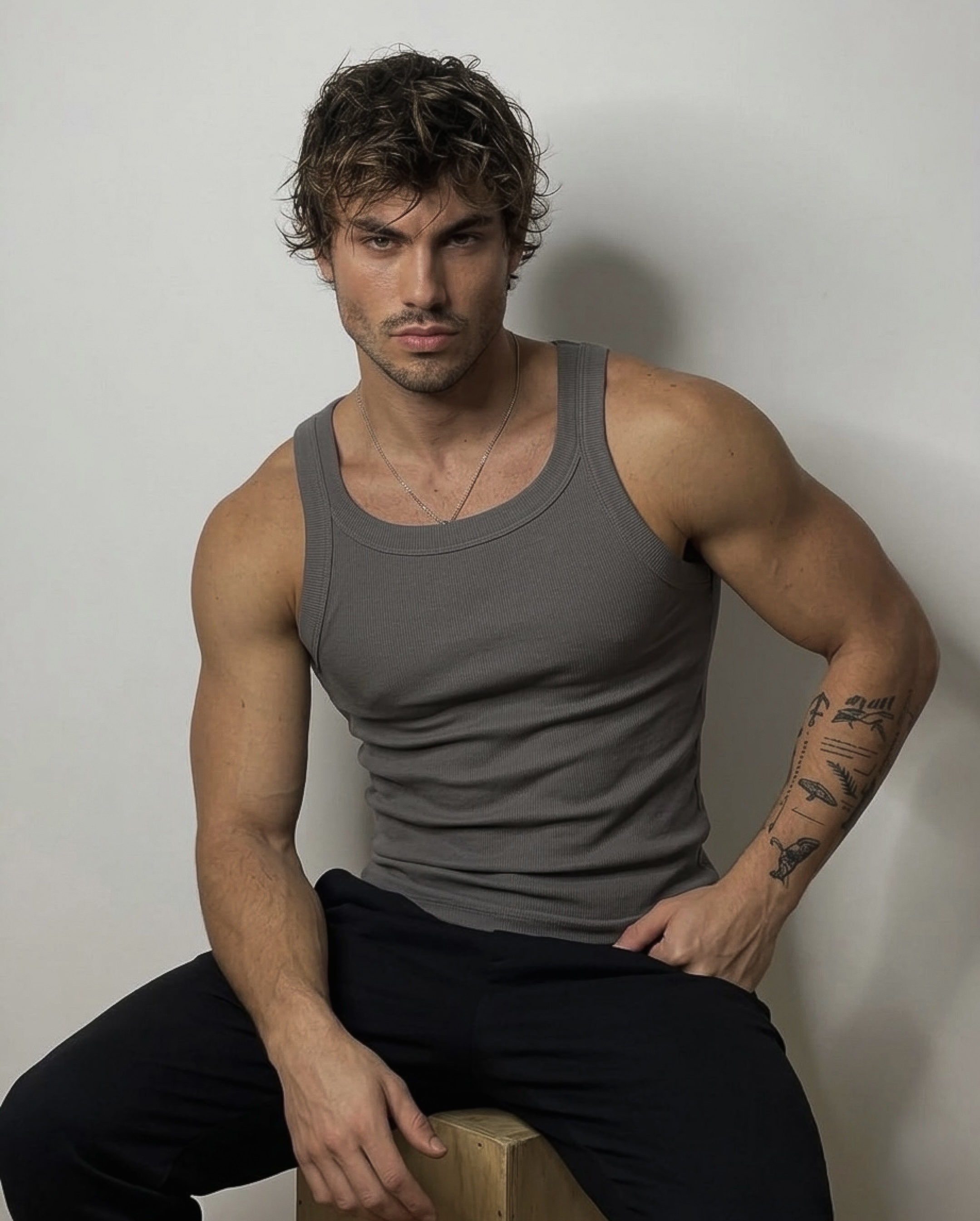 Esqueleto algodón gris oscuro